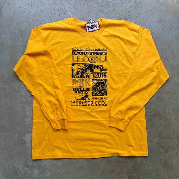 Beyond The Streets LL Cool J T-Shirt Long Sleeve Yellow Men's XL New With Tags - Picture 1 of 3